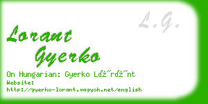 lorant gyerko business card